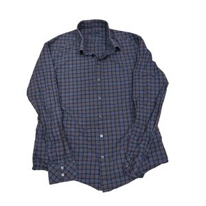 Zachary Prell Mens Large Plaid Button Down Shirt Purple Blue Long Sleeve L